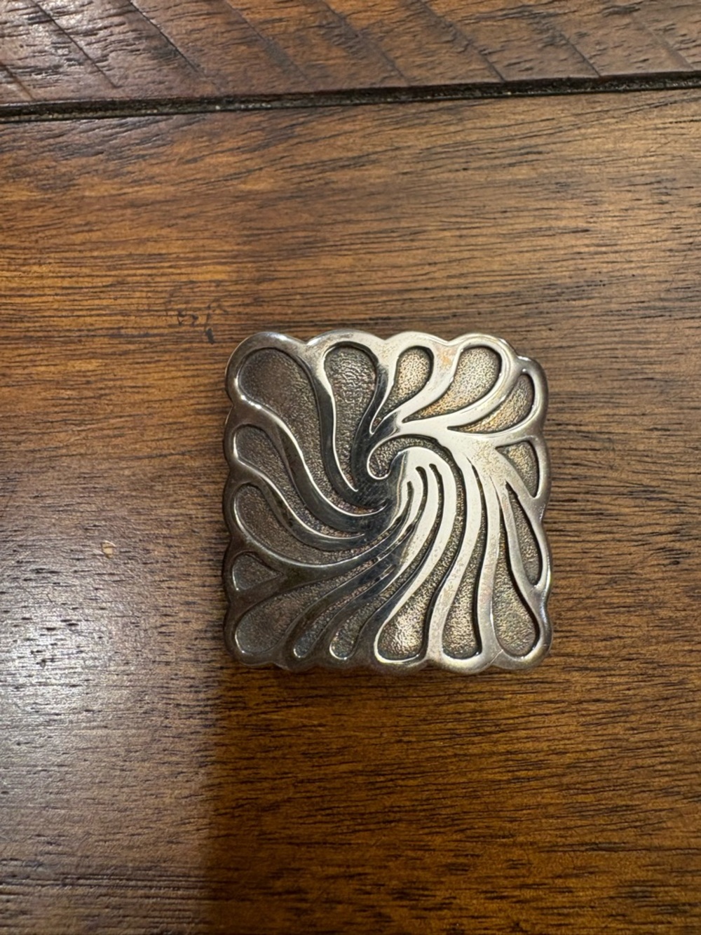 Vintage Newcomb Pottery Motif Sterling Silver Belt Buckle